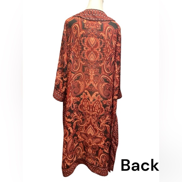 Roamen rust and black lightweight/sheer  duster size XL - Picture 4 of 7